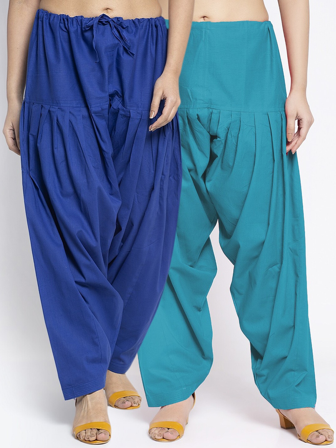 

GRACIT Women Pack Of 2 Solid Pure Cotton Salwar, Blue