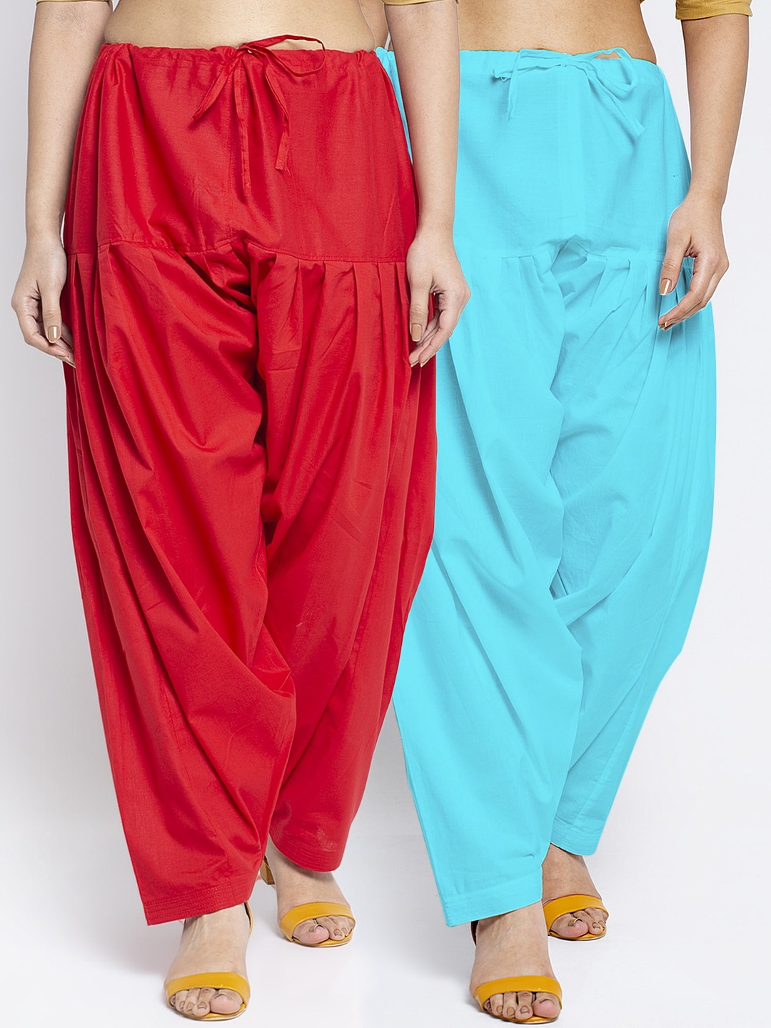 

GRACIT Women Pack Of 2 Solid Cotton Salwar, Red