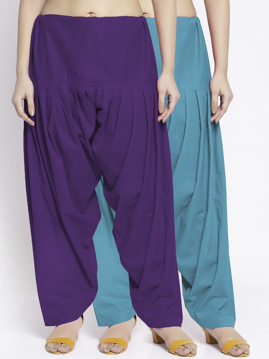 

GRACIT Women Pack Of 2 Solid Pure Cotton Salwar, Purple