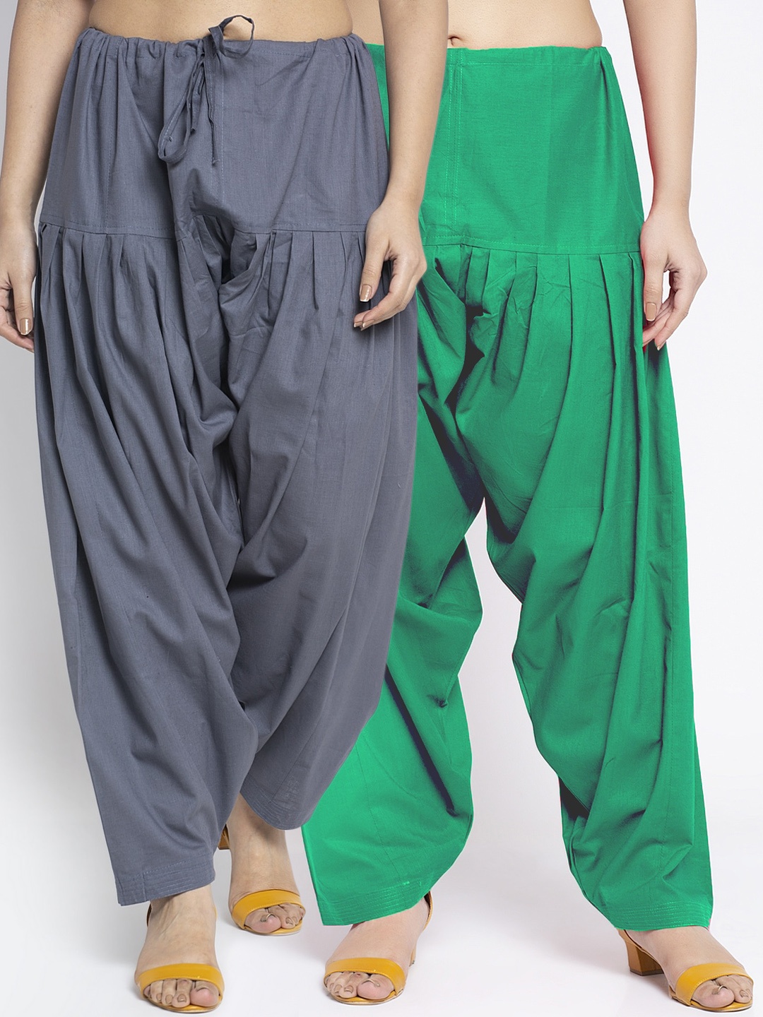 

GRACIT Women Pack Of 2 Solid Cotton Salwar, Grey