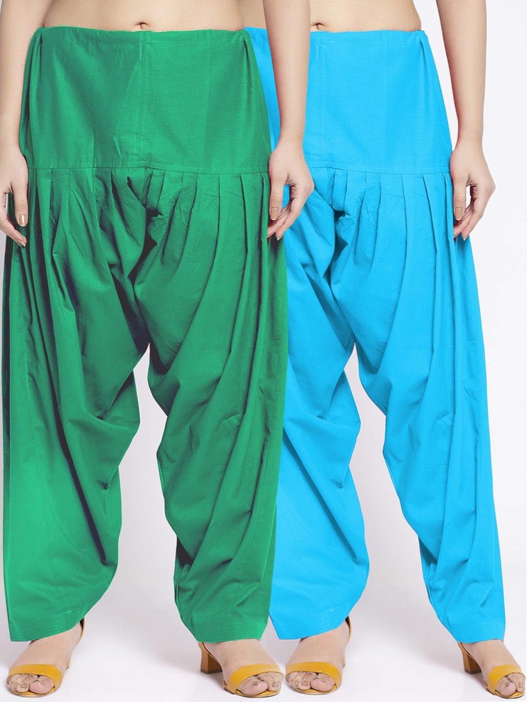 

GRACIT Women Pack Of 2 Solid Pure Cotton Salwar, Green