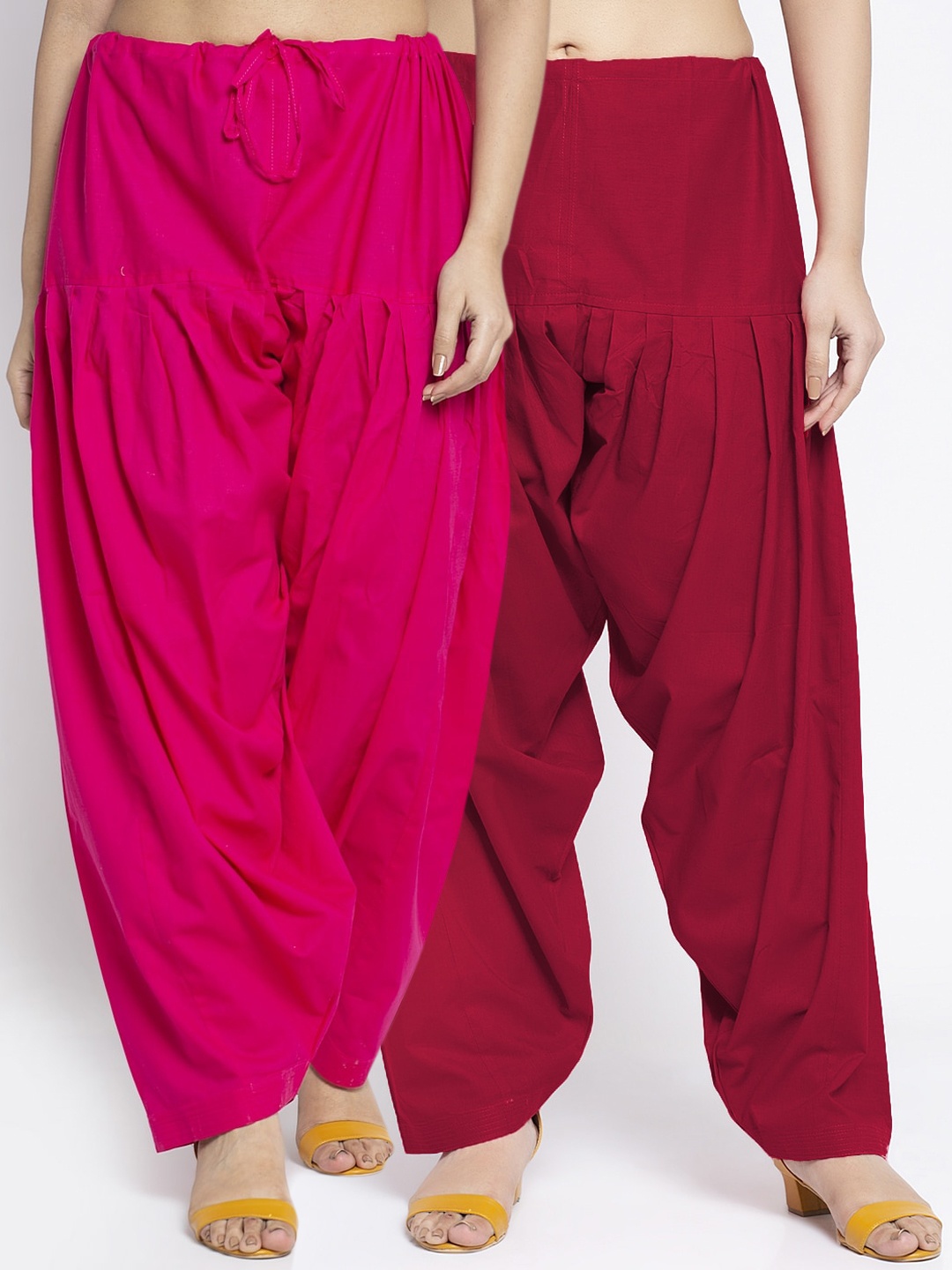 

GRACIT Women Pack Of 2 Solid Cotton Salwars, Pink