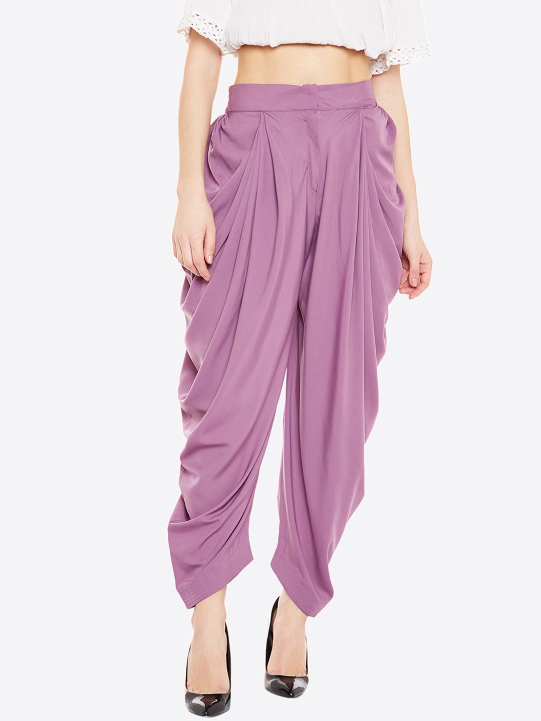 

Bitterlime Purple Pleated Dhoti Pant