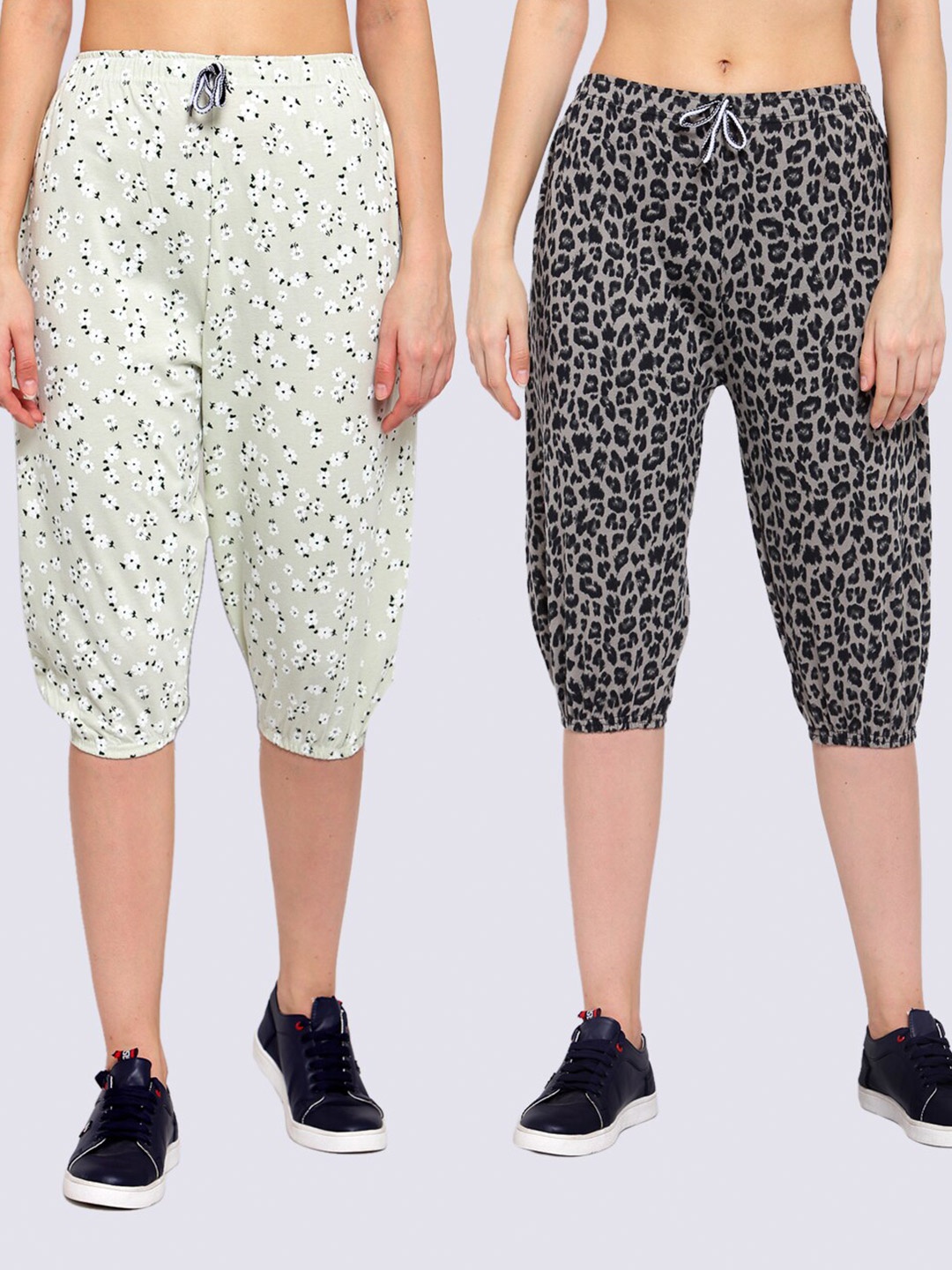 

KLOTTHE Women Set of 2 Multi Printed Cotton Capris