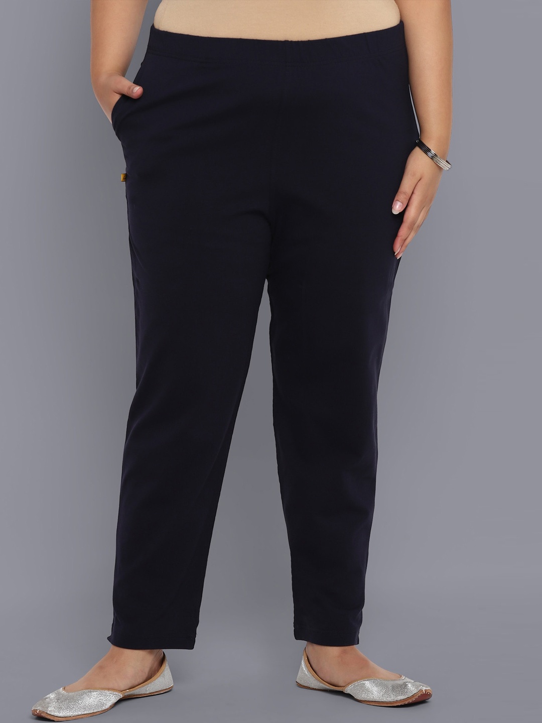 

AURELIA Women Blue Mid-Rise Trousers