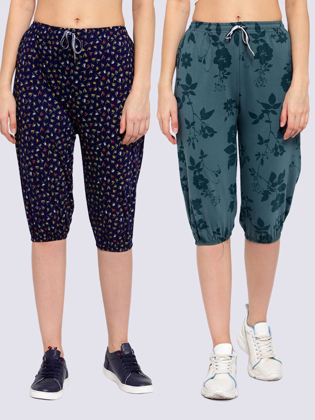 

KLOTTHE Pack Of 2 Women Multicoloured Printed Capris, Multi