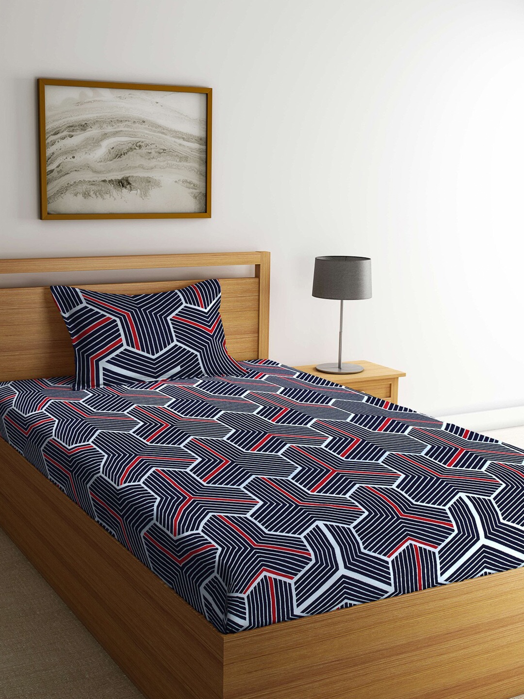 

Arrabi Unisex Blue Geometric