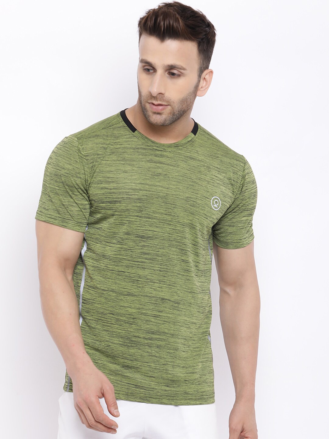 

CHKOKKO Men Olive Green T-shirt