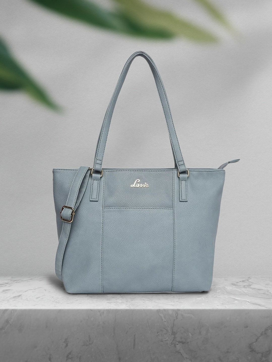 

Lavie Blue Solid PU Regular Structured Shoulder Bag