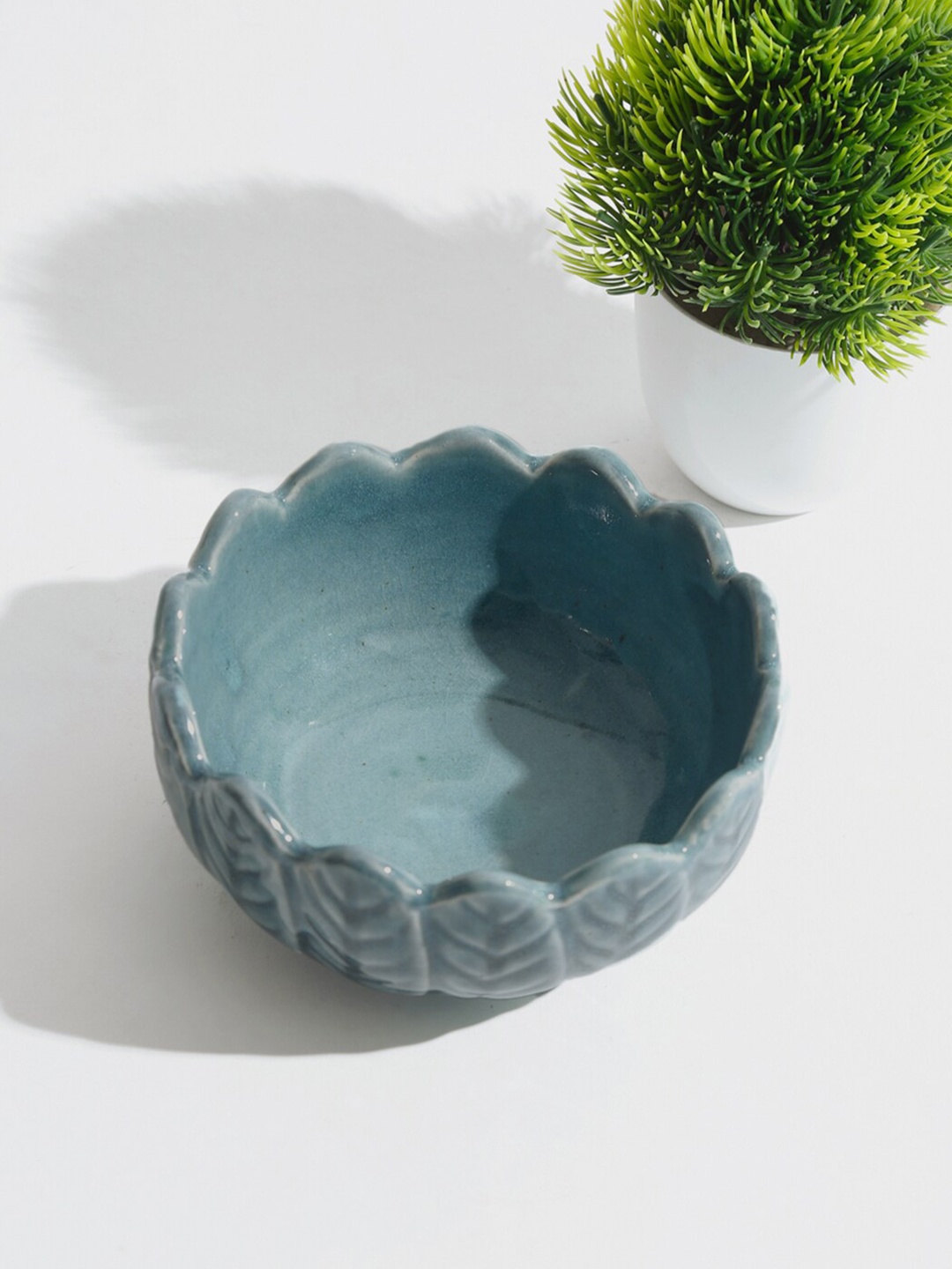 

Fabindia Teal 1 Pieces Textured Ceramic Matte Bowls