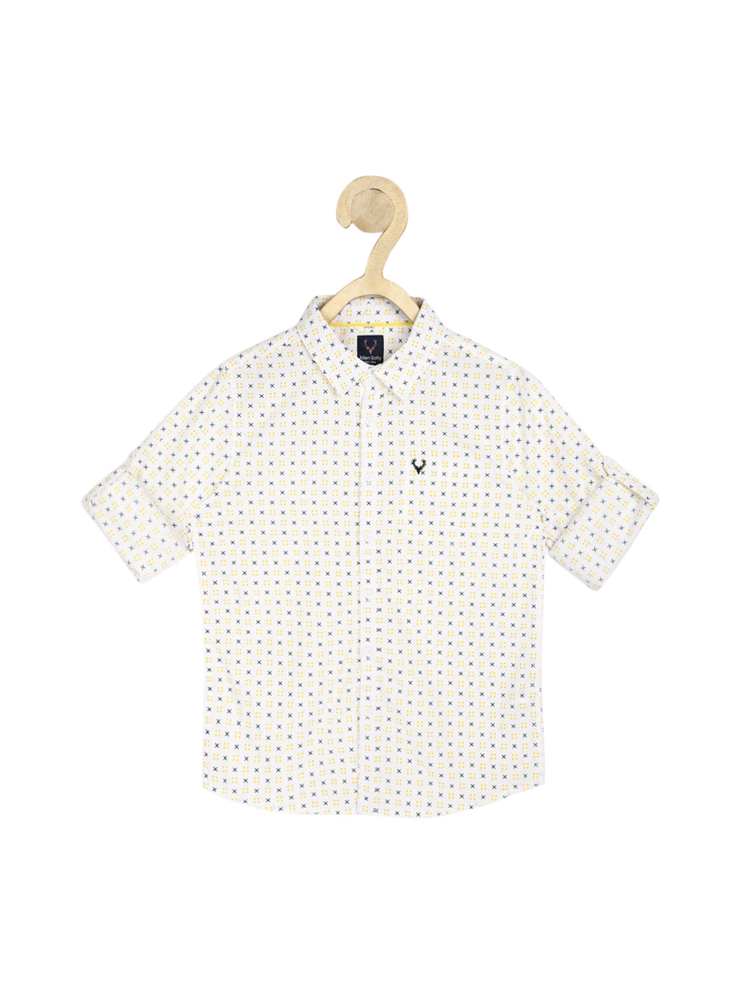 

Allen Solly Junior Boys White Slim Fit Opaque Printed Casual Shirt