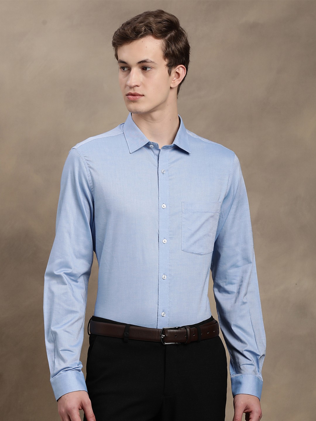 

Turtle Men Blue Slim Fit Opaque Formal Shirt