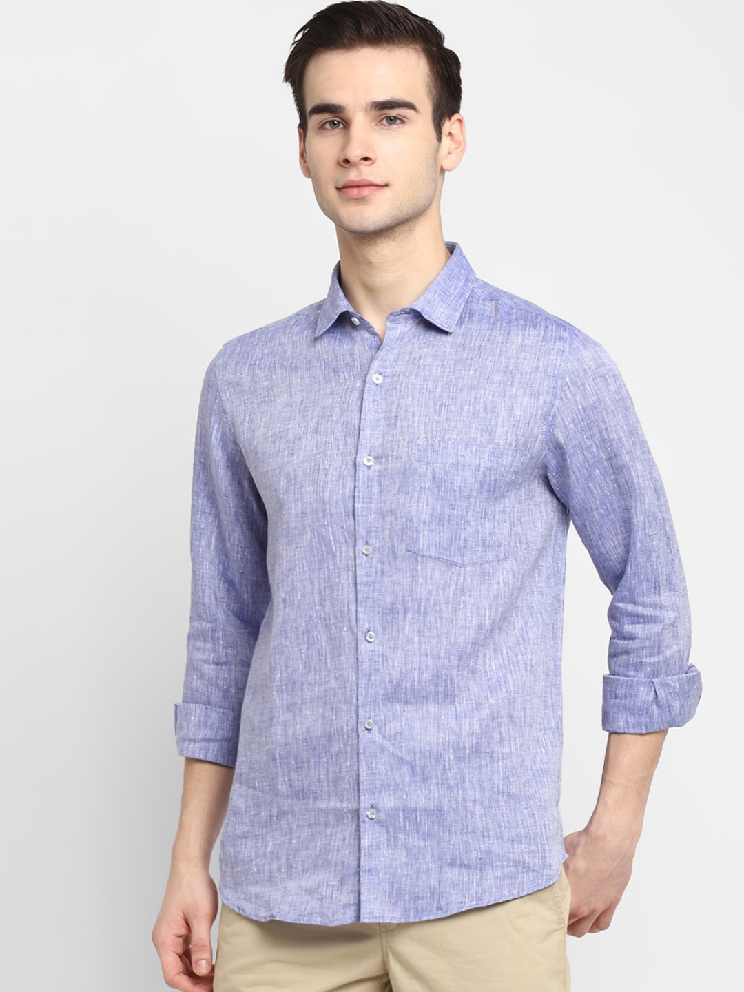 

Turtle Men Purple Pure Cotton Slim Fit Opaque Casual Shirt