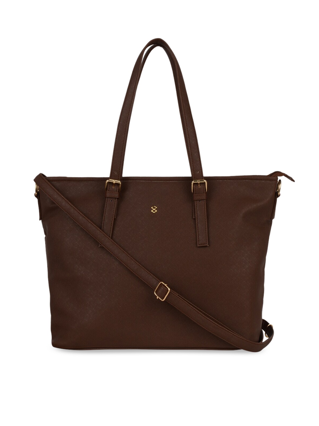 

HORRA Brown PU Structured Handheld Bag