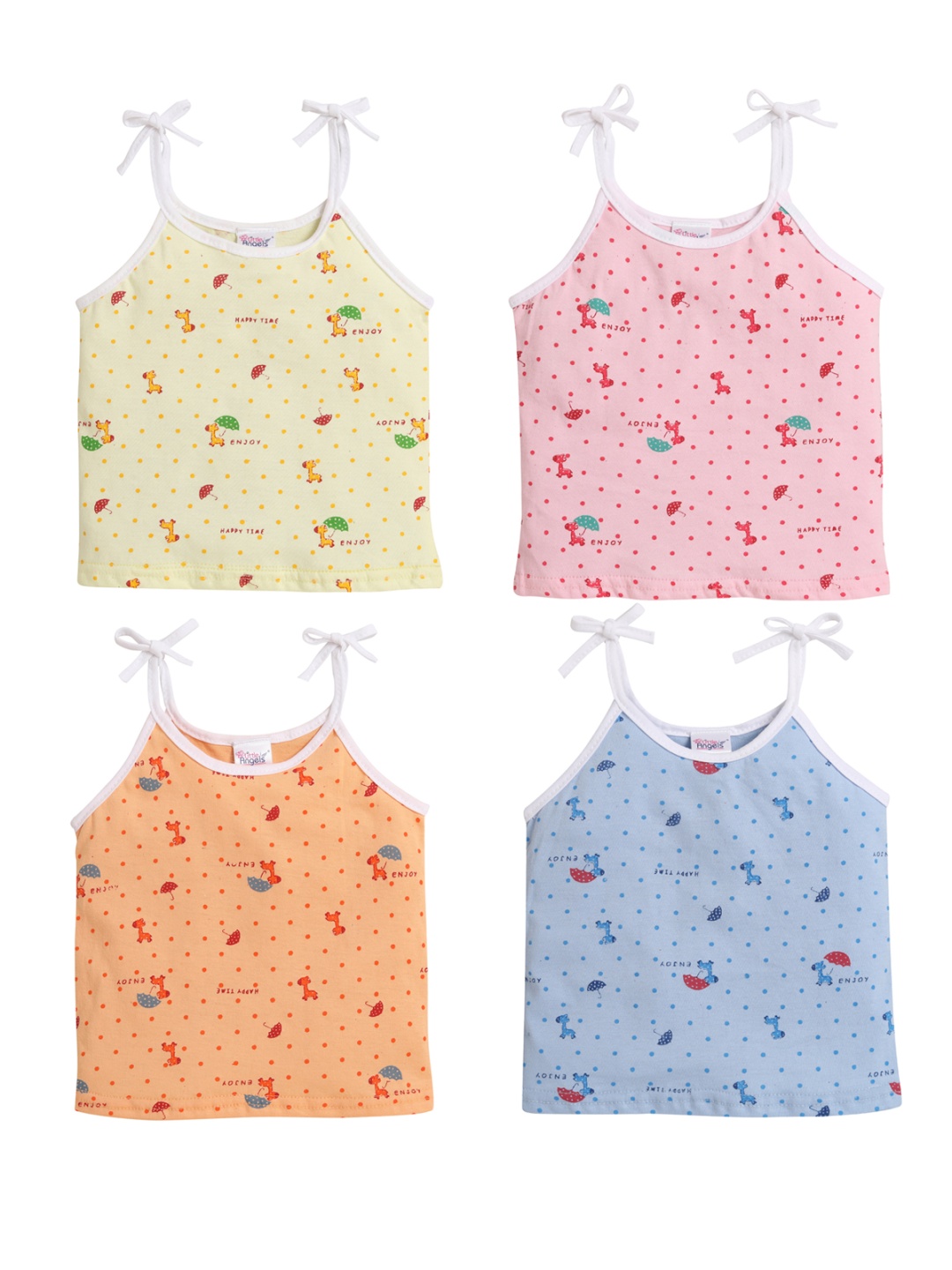 

Little Angels Infant Kids Pack Of 4 Assorted Cotton Jhabla