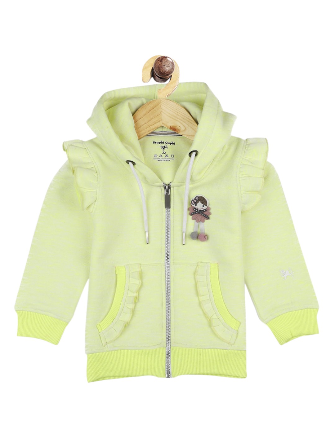 

Stupid Cupid Girls Green Hooded Sweatshirt