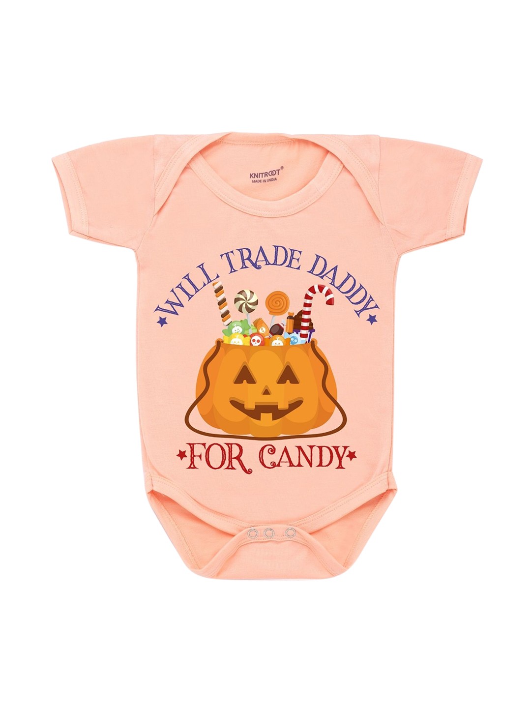 

KNITROOT Infant Kids Peach From Boo Crew Cotton Printed Bodysuit