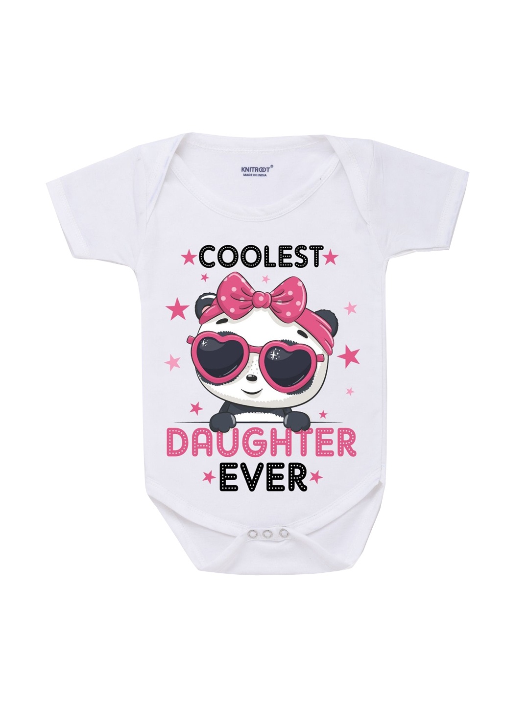 

KNITROOT Infant Kids White Coolest Daughter Cotton Printed Bodysuit