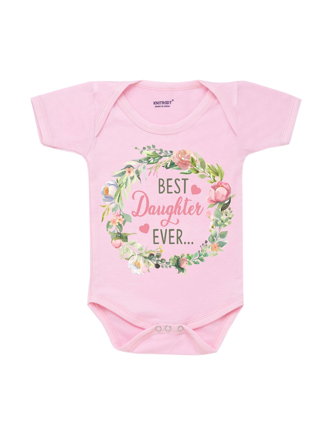 

KNITROOT Infant Kids Pink Best Daughter ever Cotton Printed Bodysuit