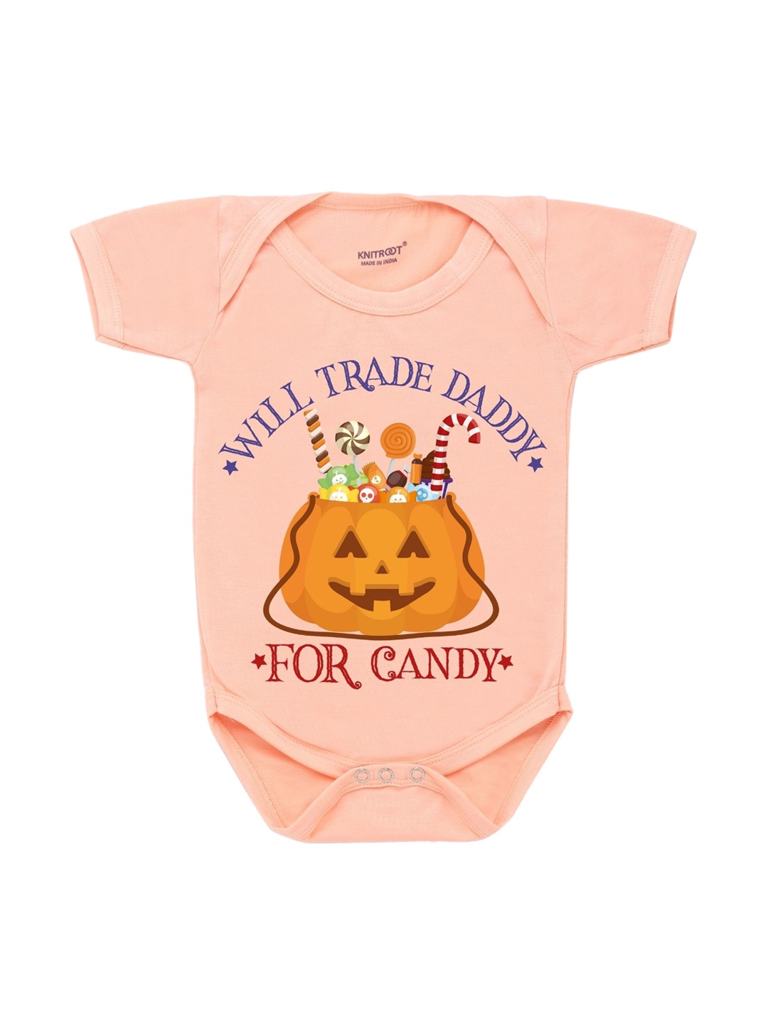 

KNITROOT Infant Kids Peach Daddy for Candy Cotton Printed Bodysuit