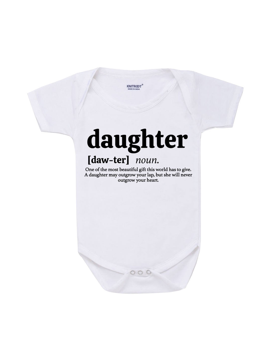 

KNITROOT Infants White Printed Bodysuit