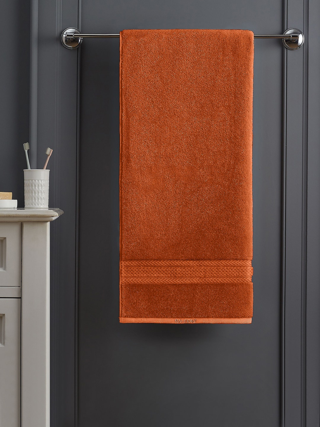 

Raymond Home Brown Solid Cotton 450 GSM Bath Towel