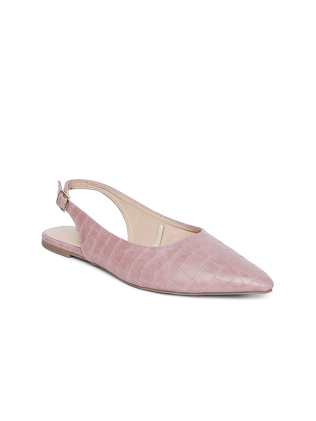 

Forever Glam by Pantaloons Women Pink Printed Mules with Buckles Flats