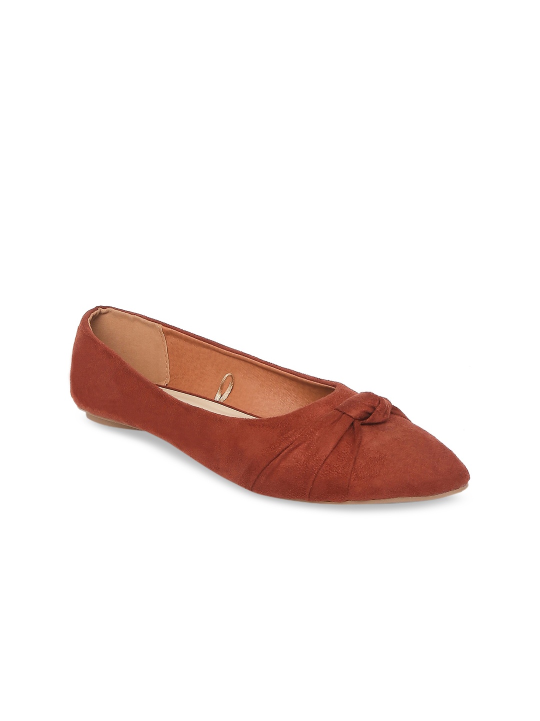 

Forever Glam by Pantaloons Women Rust Brown Ballerinas with Buckles Flats
