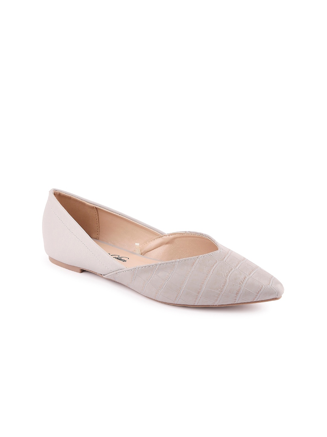 

Forever Glam by Pantaloons Women Grey Textured Ballerinas Flats