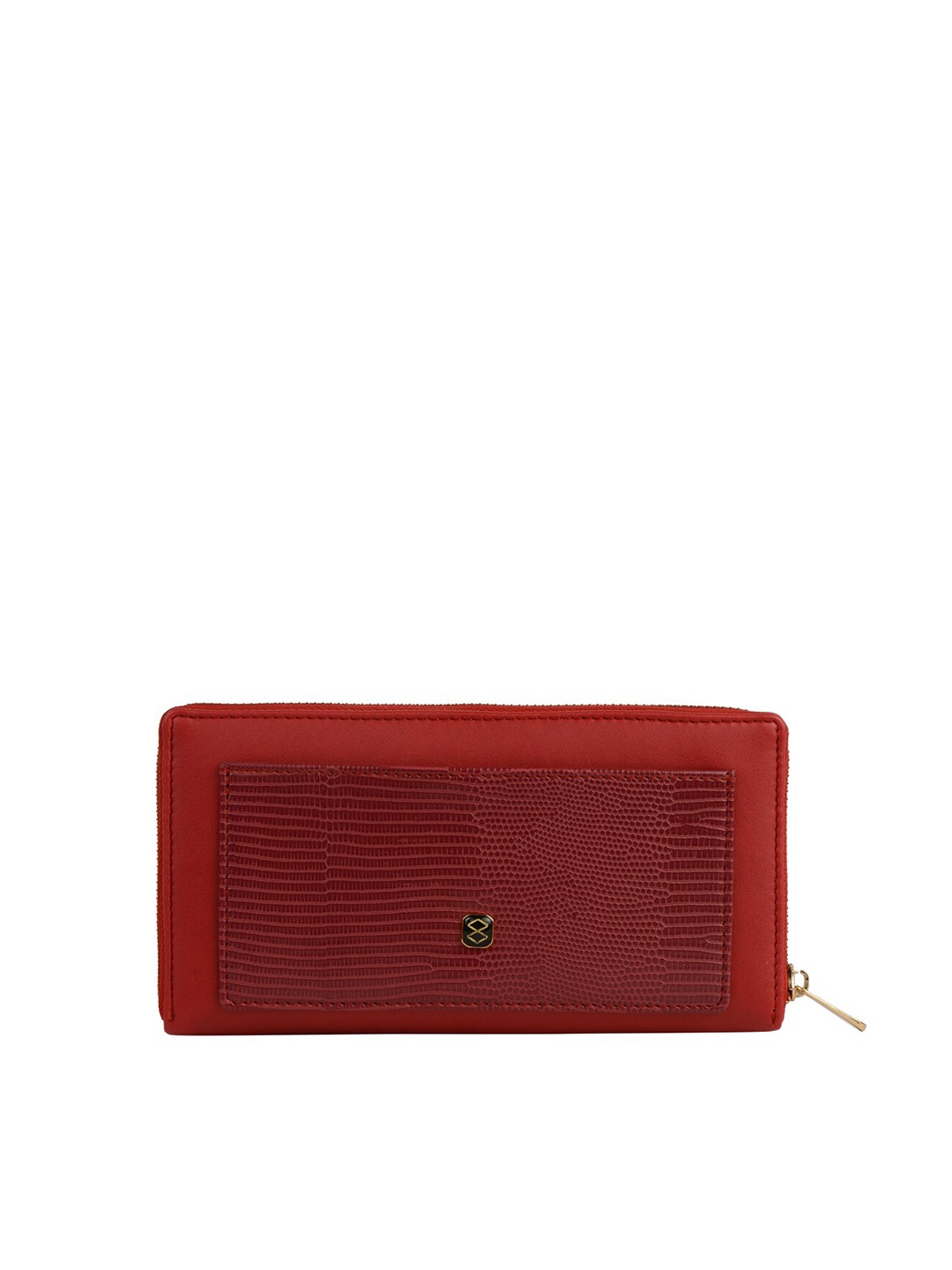 

HORRA Women Red Textured PU Zip Around Wallet