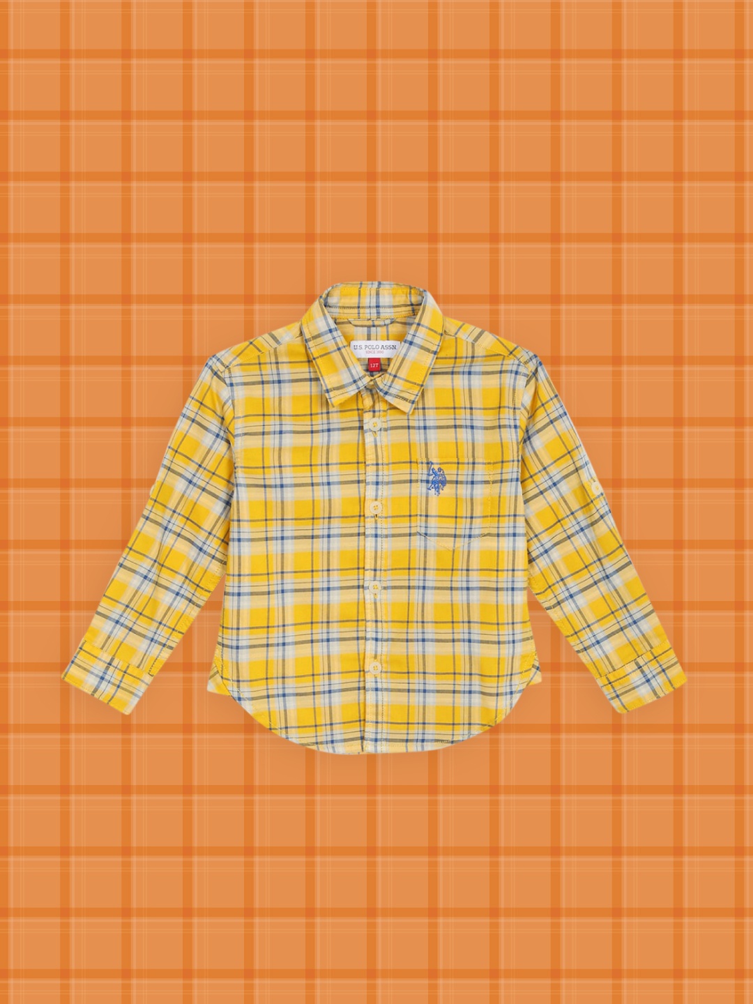 

U.S. Polo Assn. Kids Boys Yellow Tartan Checks Opaque Checked Casual Shirt