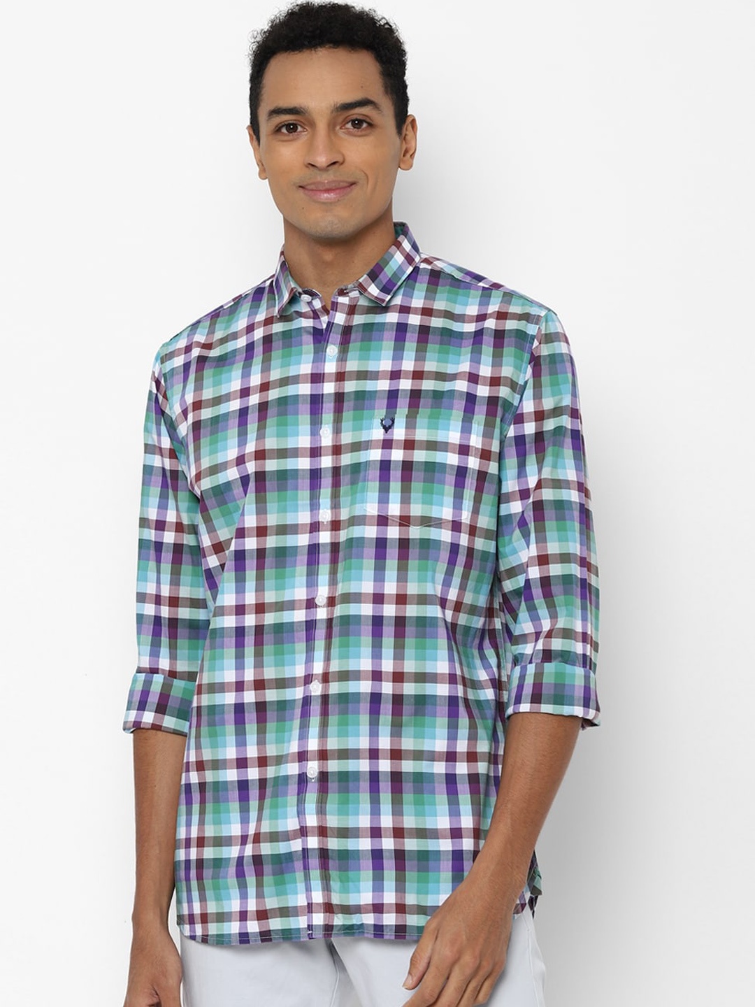 

Allen Solly Men Multicolored Slim Fit Checked Casual Shirt, Multi