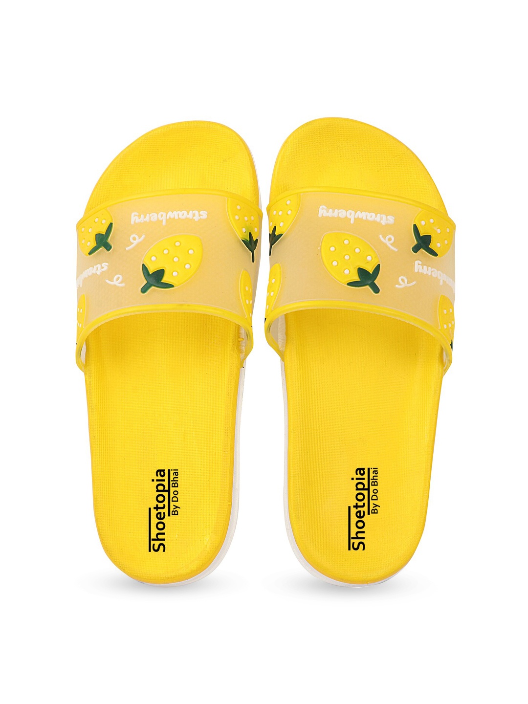 

Shoetopia Girls Yellow Printed Sliders