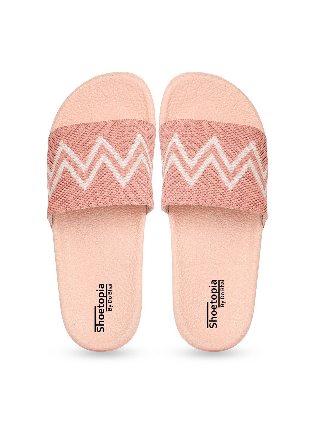 

Shoetopia Girls Pink & White Printed Rubber Sliders