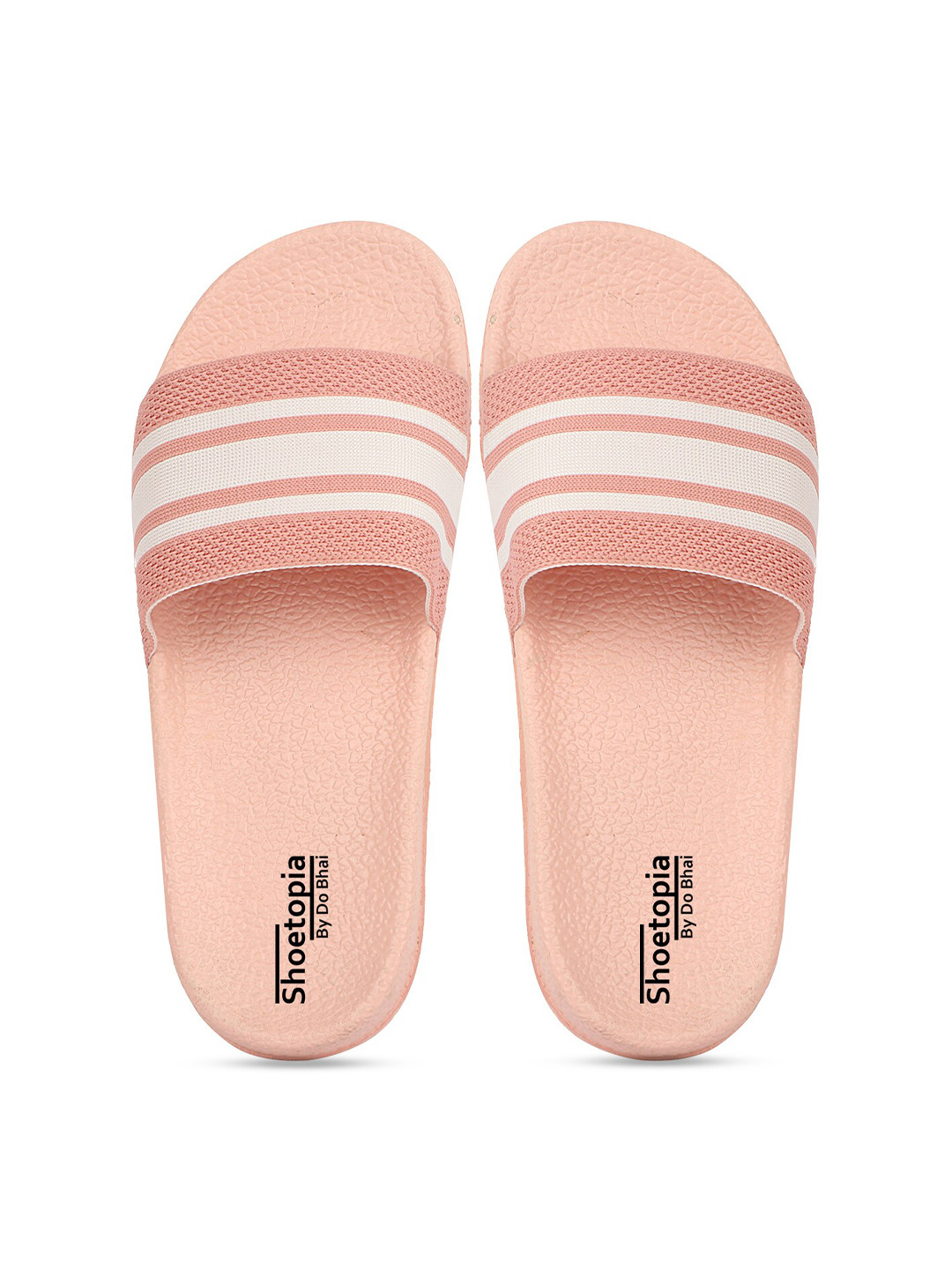 

Shoetopia Girls Pink Striped Sliders