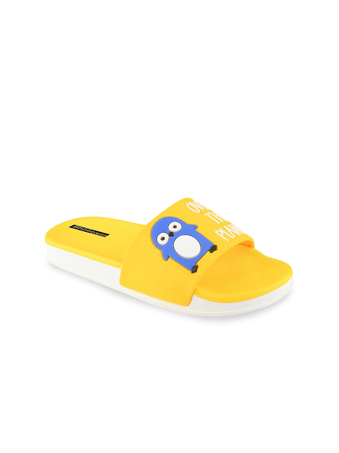

Shoetopia Girls Yellow & Blue Printed Rubber Sliders