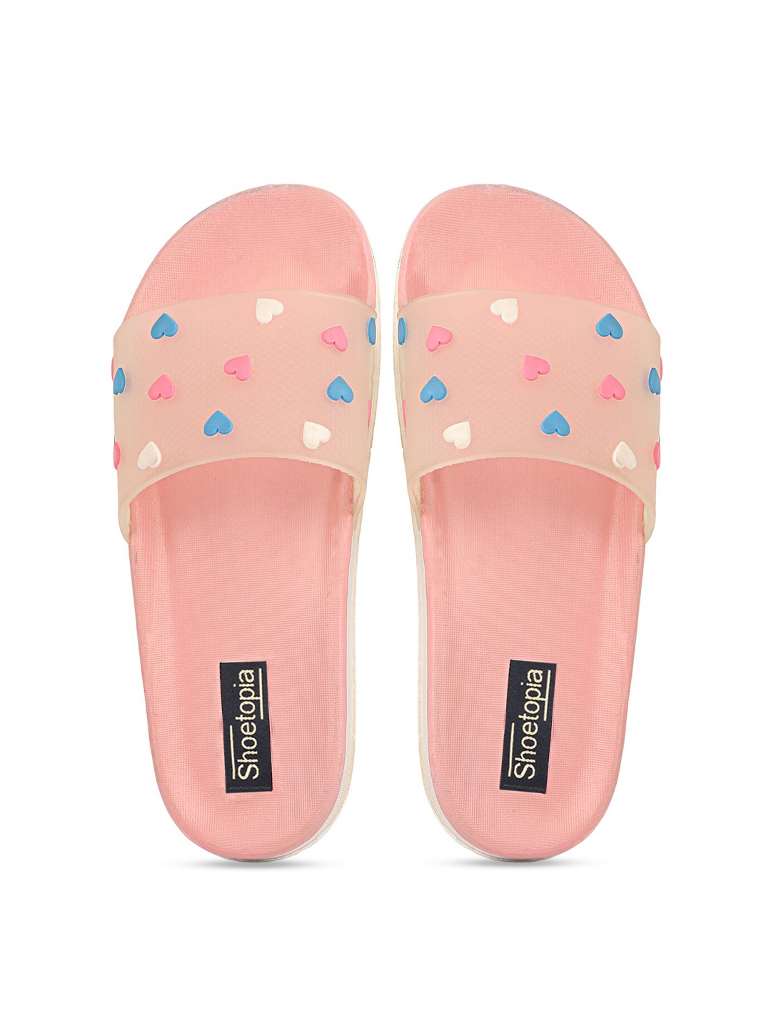 

Shoetopia Girls Pink Printed Rubber Sliders