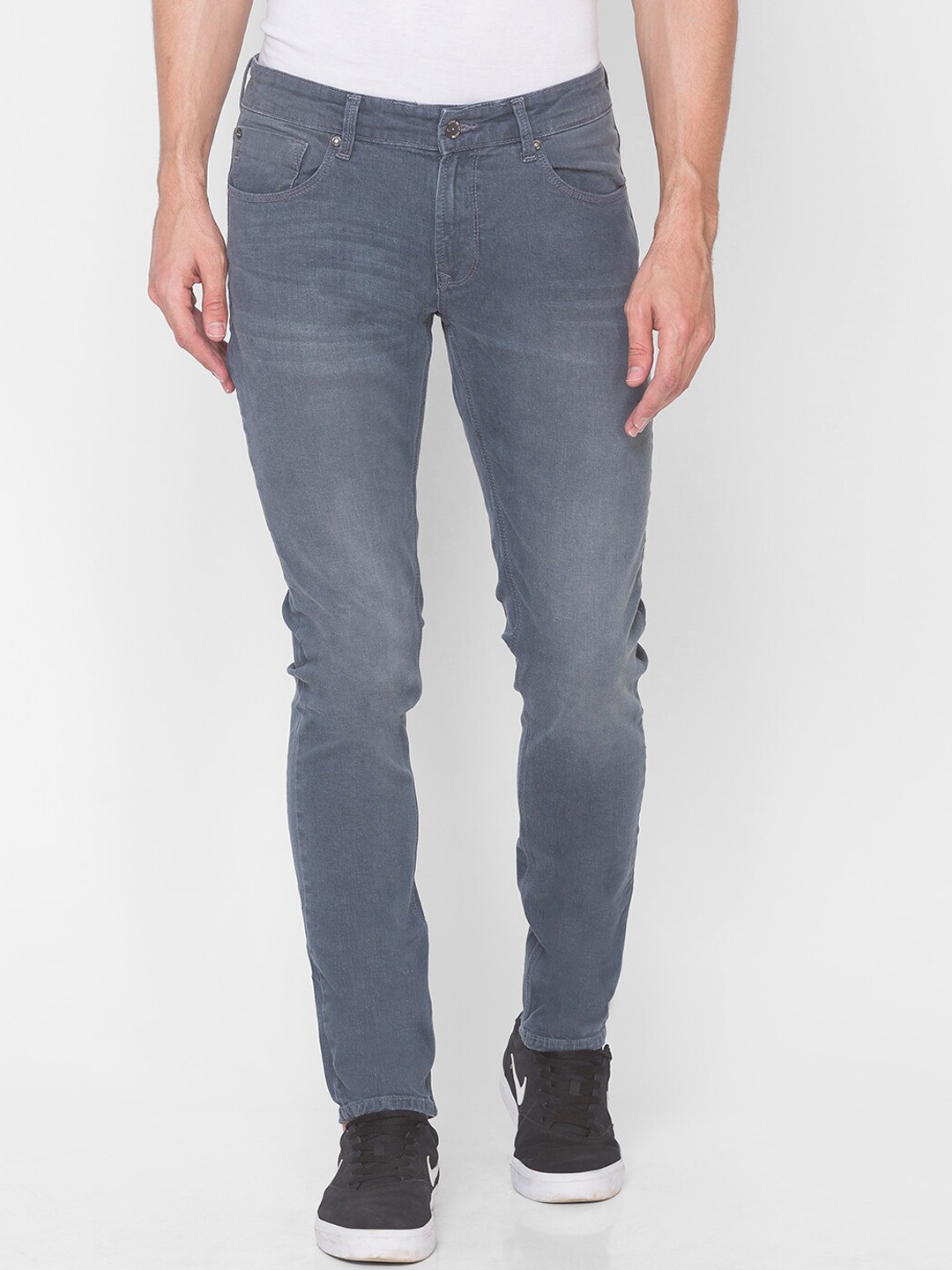 

SPYKAR Men Grey Skinny Fit Low-Rise Jeans