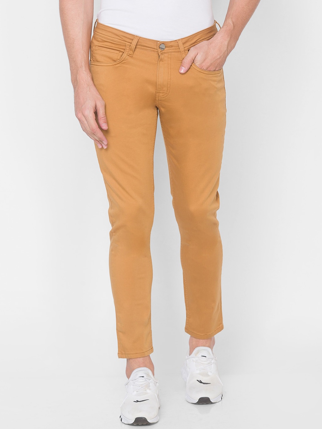 

SPYKAR Men Yellow Slim Fit Chinos Trousers
