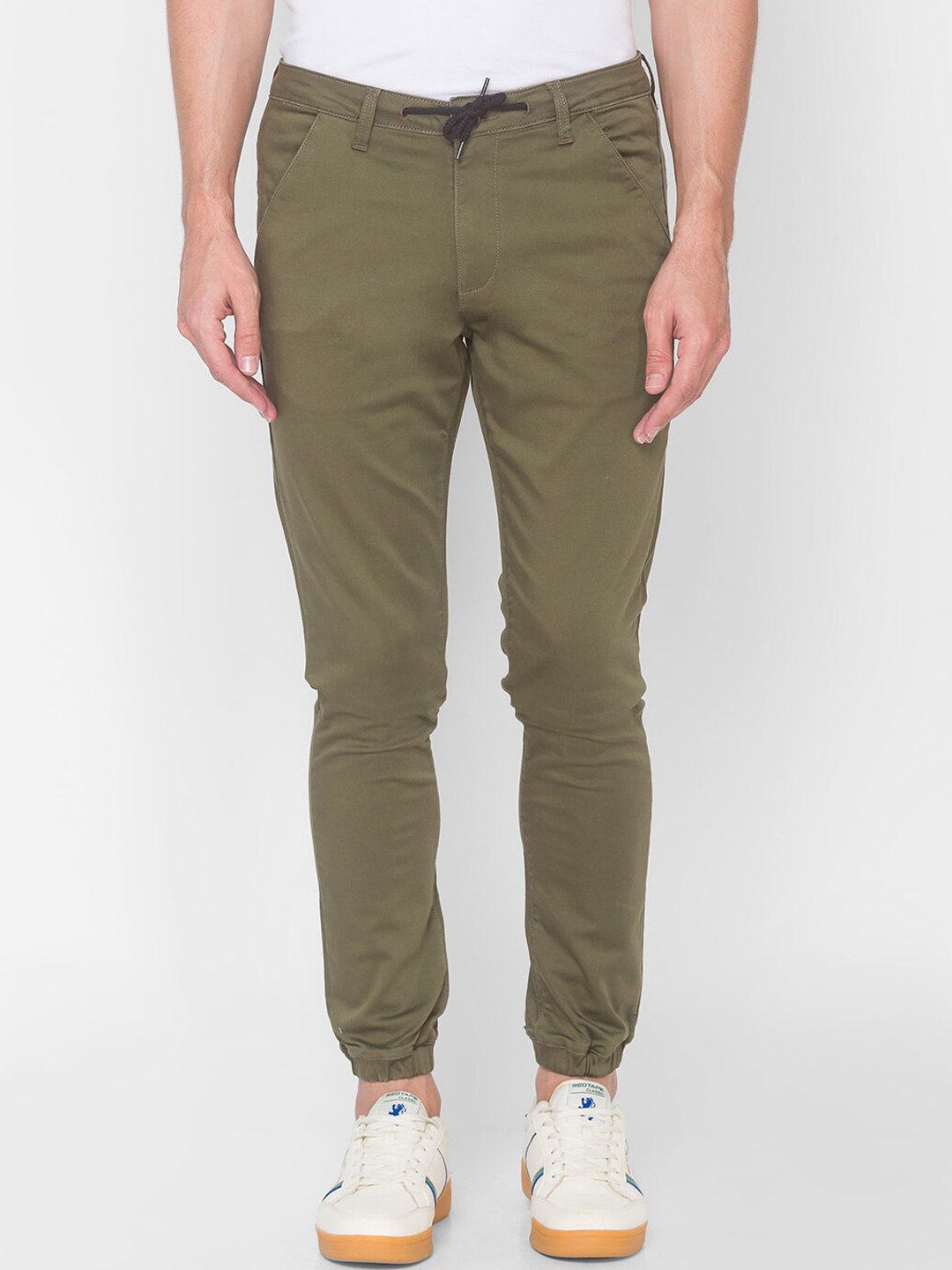 

SPYKAR Men Olive Green Skinny Fit Joggers Trousers