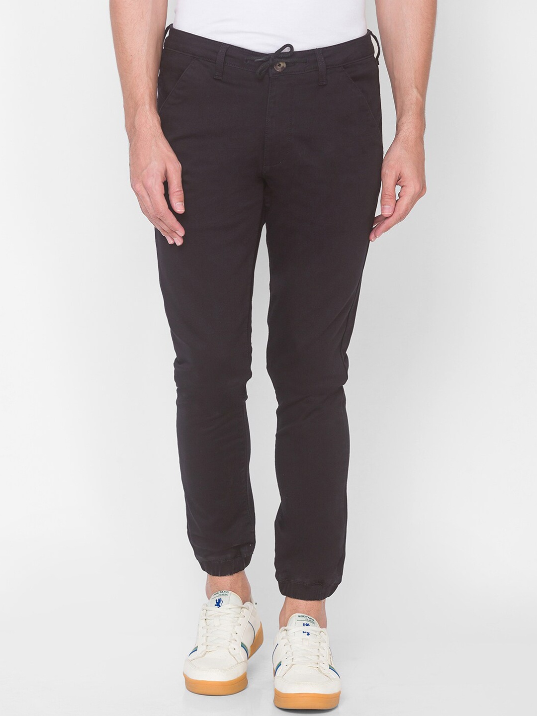 

SPYKAR Men Black Skinny Fit Joggers Trousers