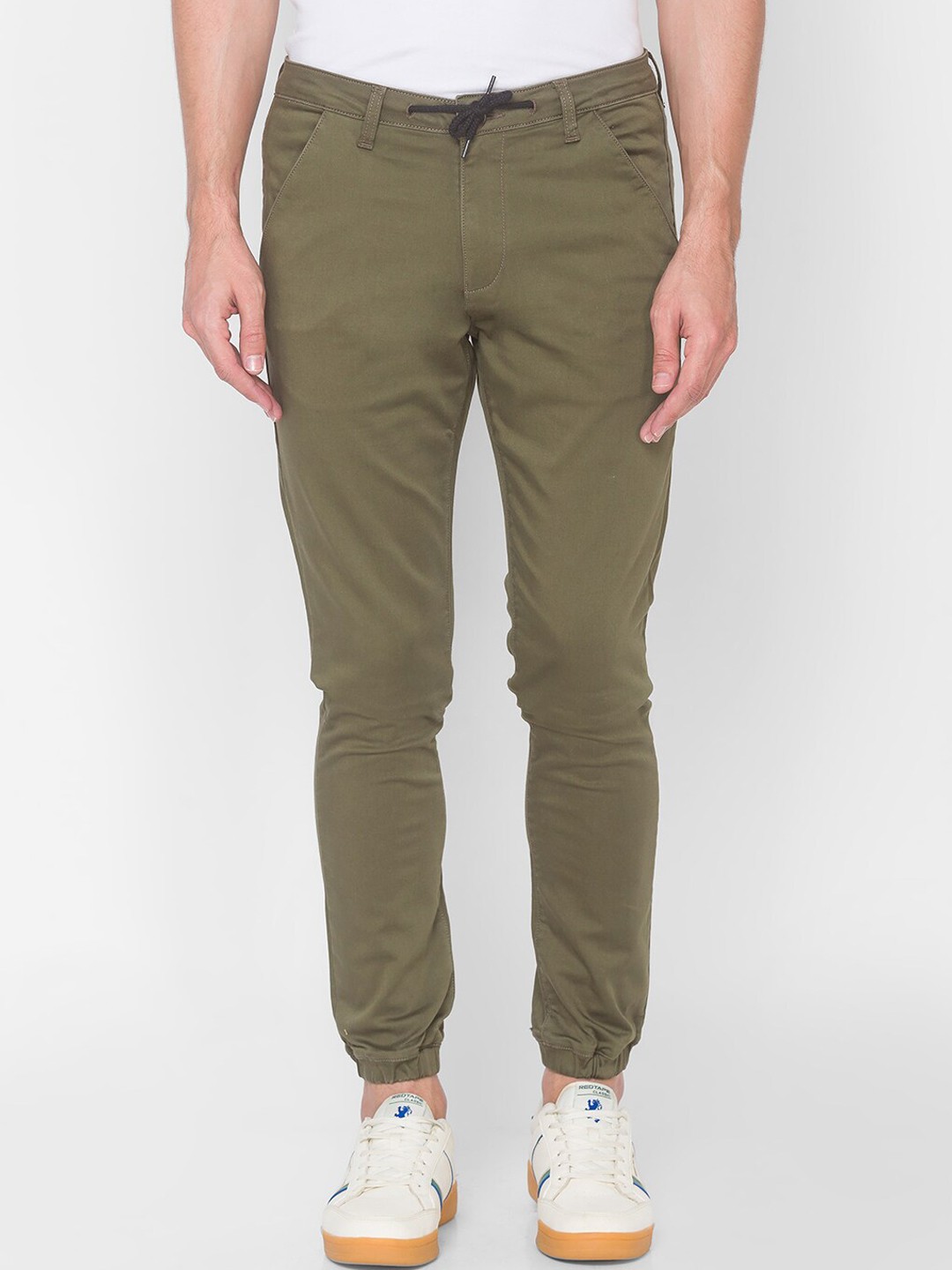 

SPYKAR Men Olive Green Skinny Fit Joggers Trousers