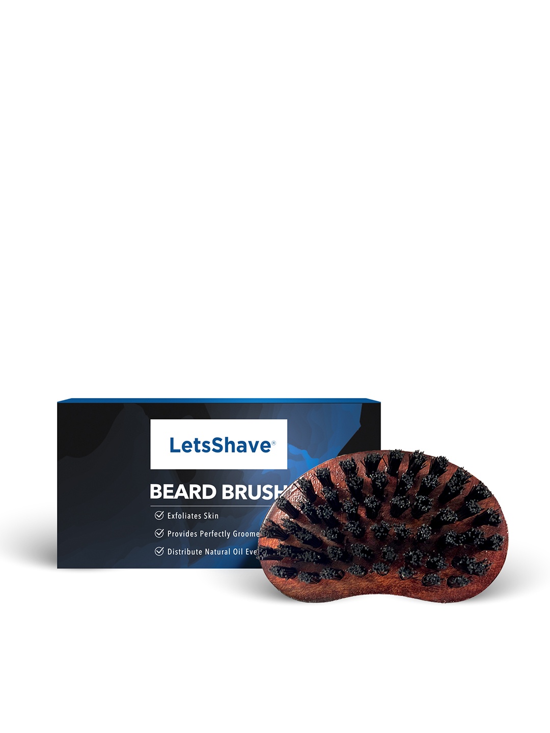 

LetsShave Men Beard Brush, Brown