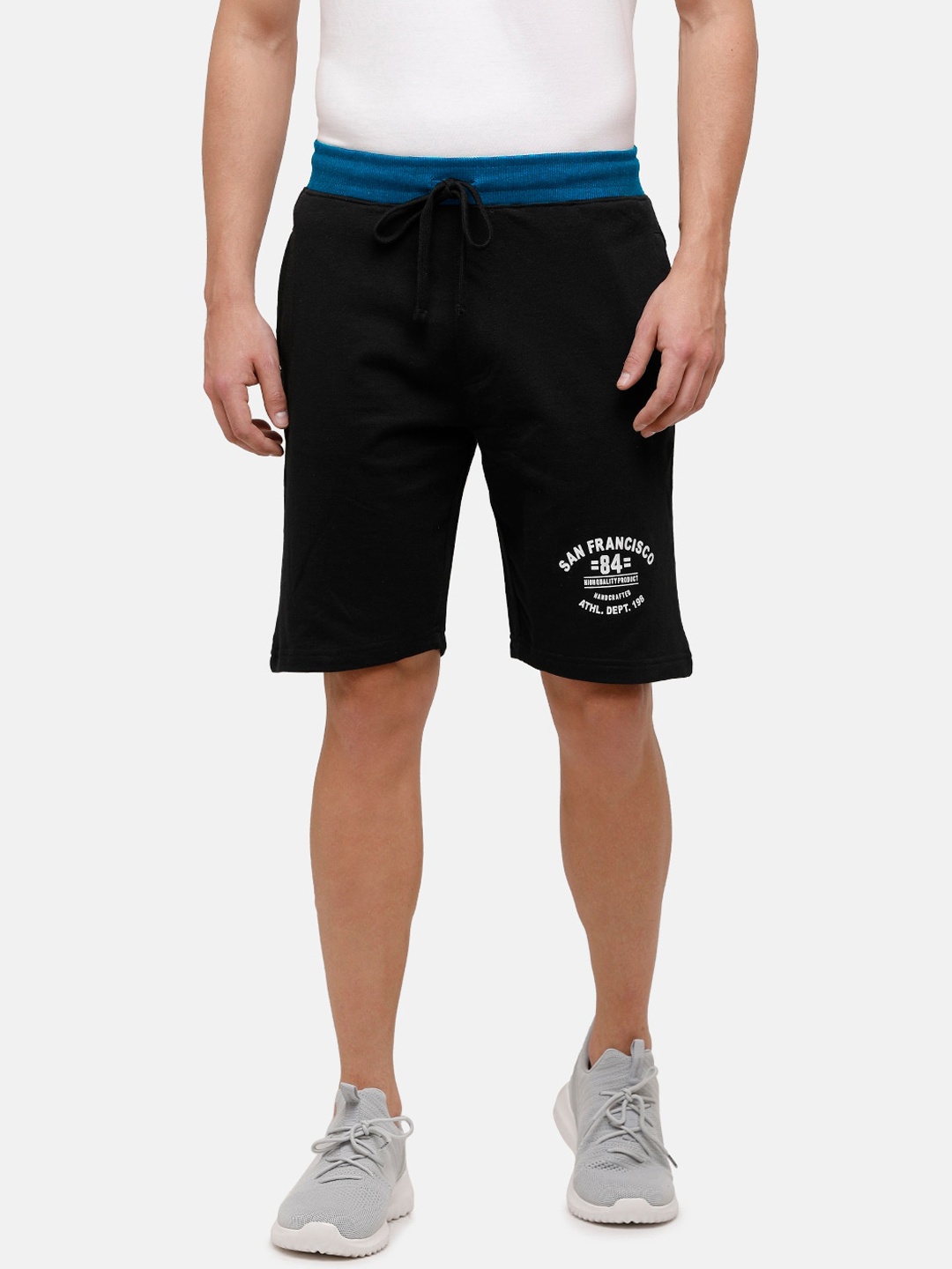 

MADSTO Men Black Regular Shorts