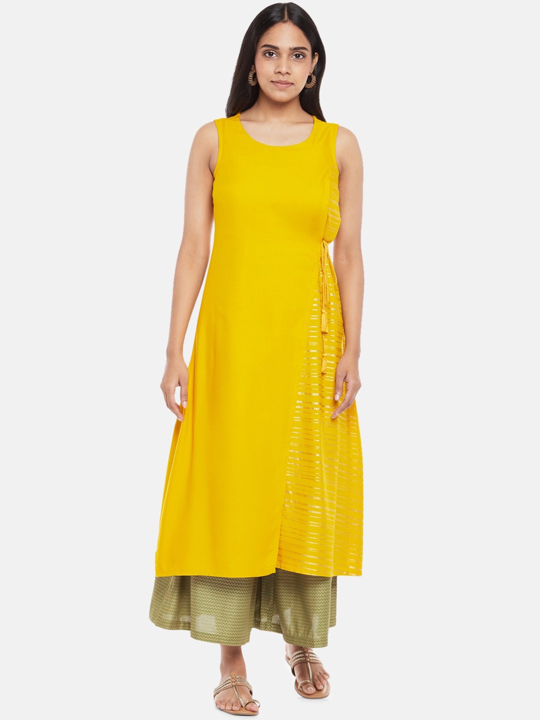 

RANGMANCH BY PANTALOONS Women Yellow Printed Kurta