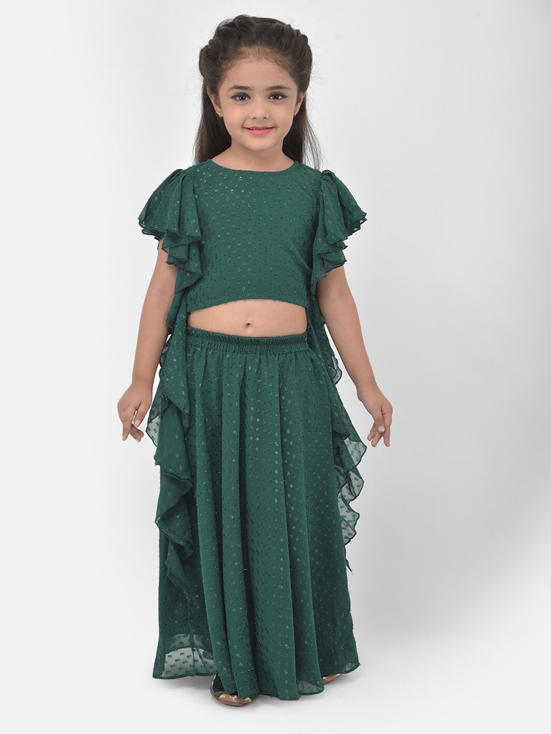

Eavan Girls Green Ready to Wear Lehenga Choli