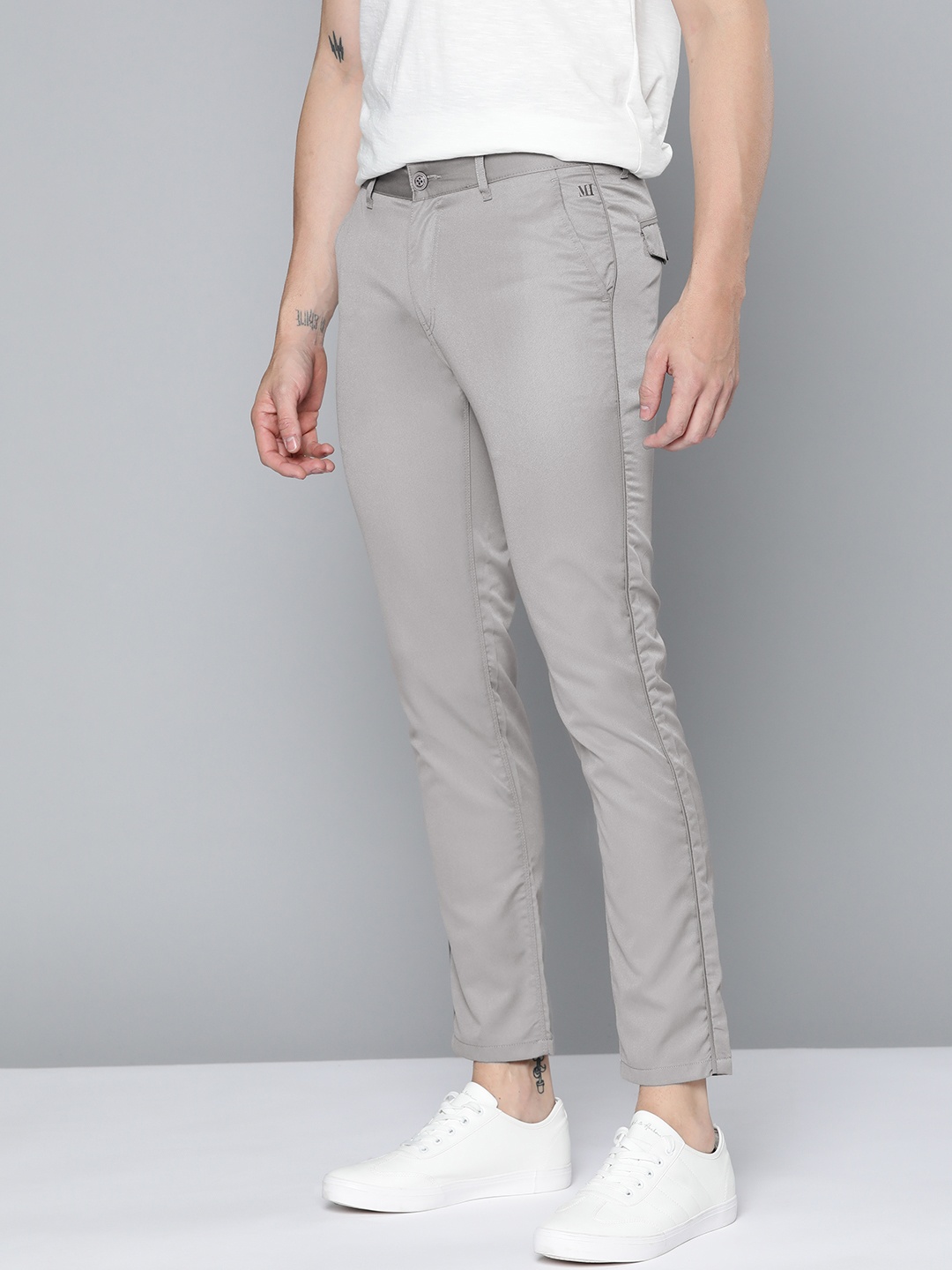 

Mast & Harbour Men Grey Regular Fit Trousers