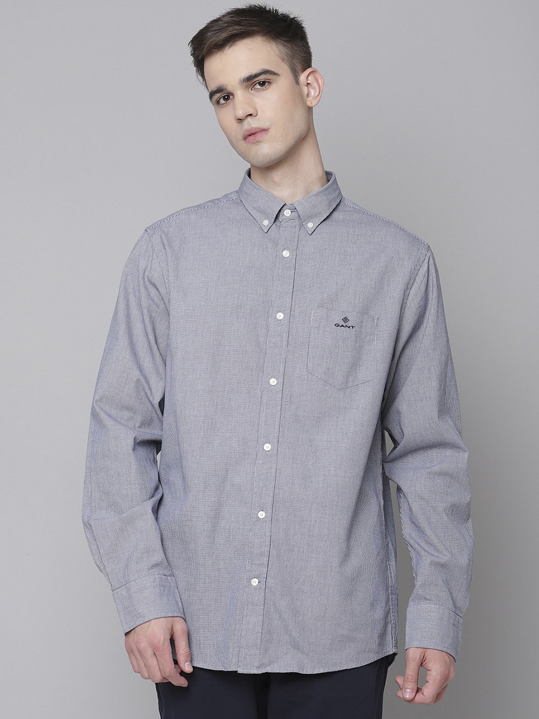 

GANT Men Blue Opaque Casual Shirt