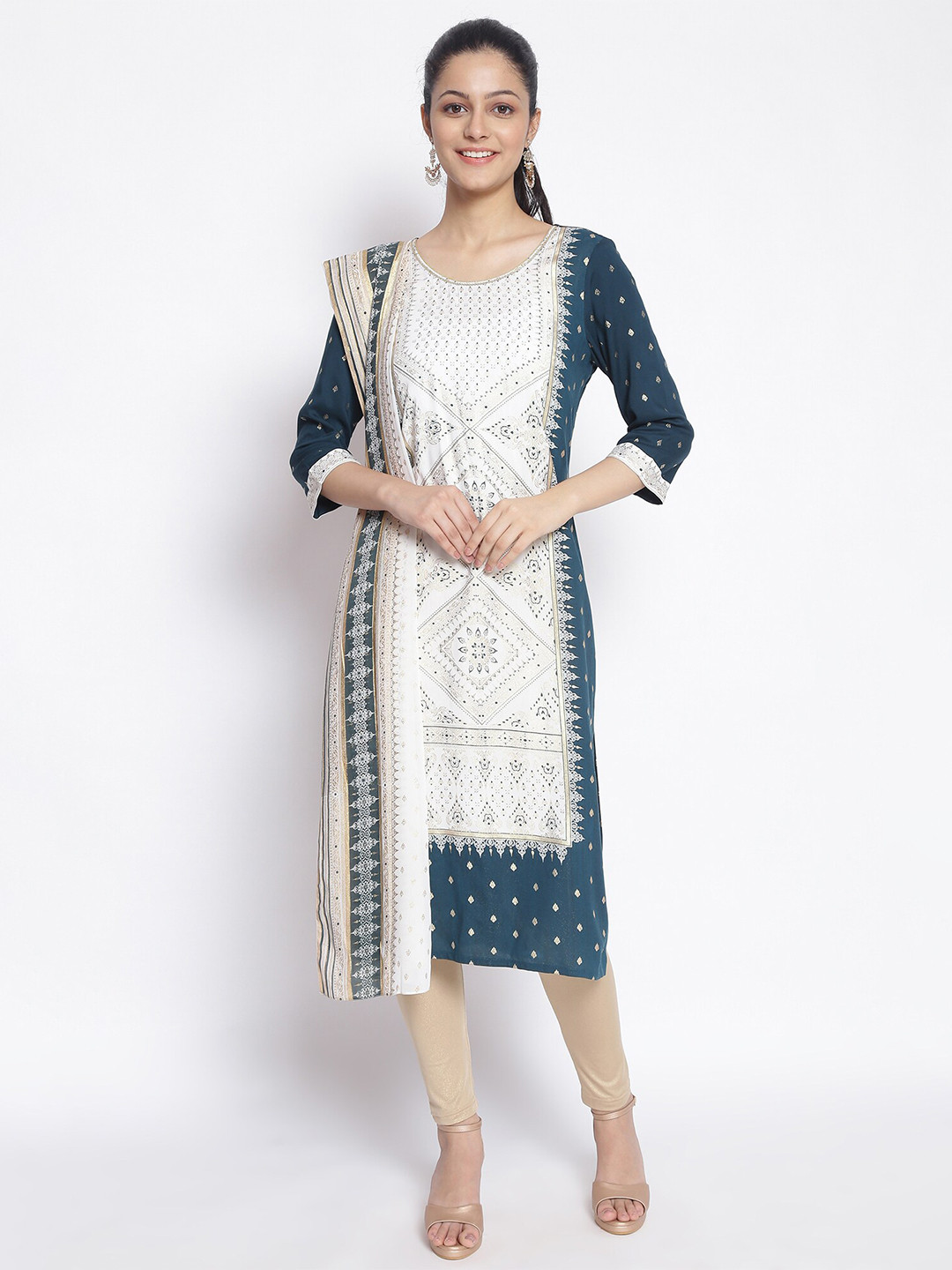 

AURELIA Women Green Printed, White