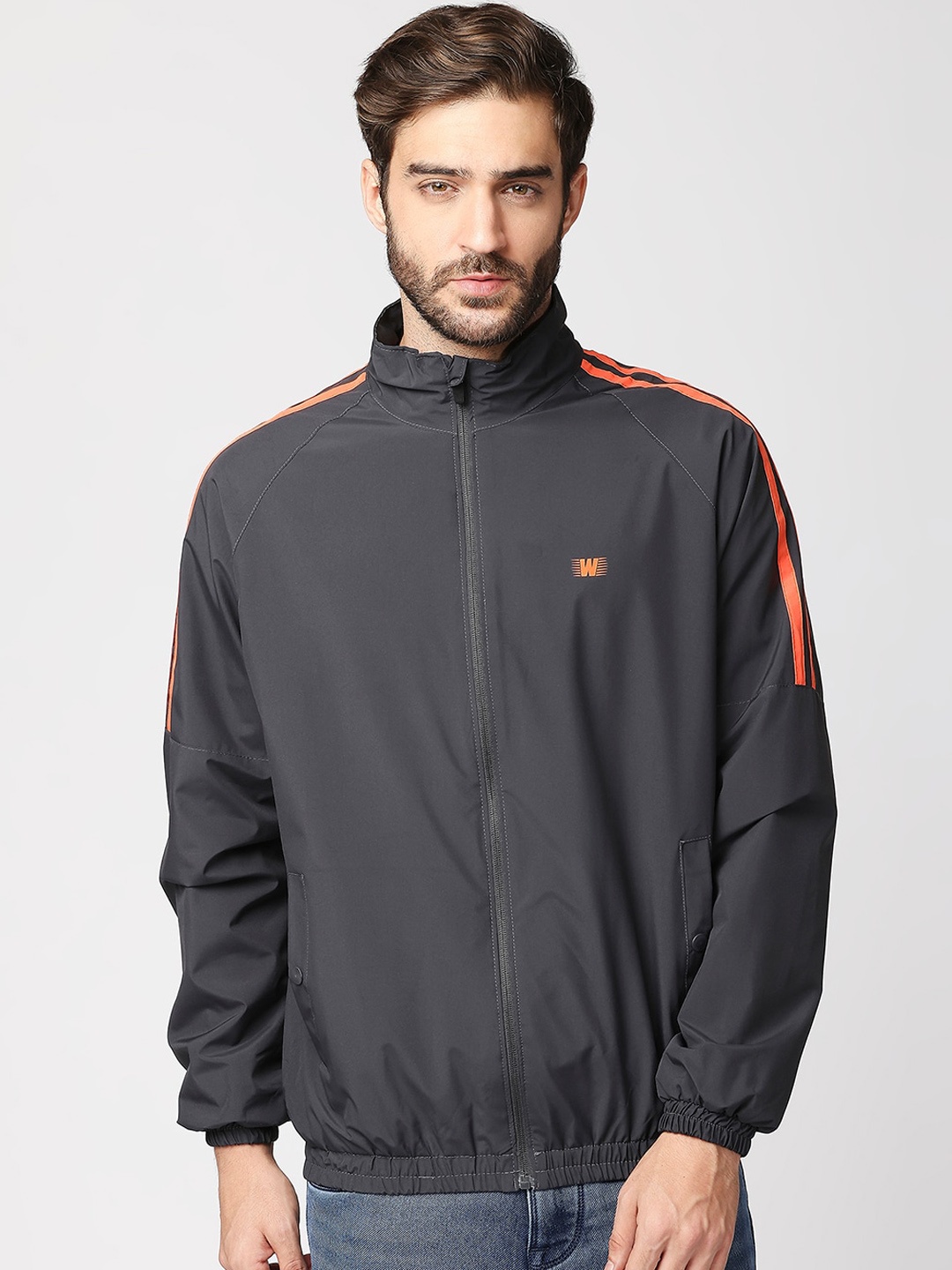

Zeel Men Grey Windcheater Sporty Jacket